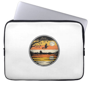 Vintage-Hexen-Sonnenuntergang-Halloween-Vektordesi Laptopschutzhülle