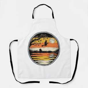 Vintage-Hexen-Sonnenuntergang-Halloween-Vektordesi Schürze