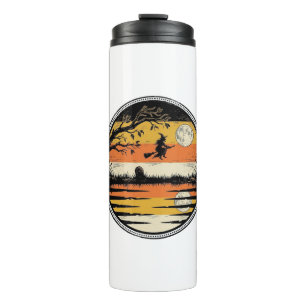 Vintage-Hexen-Sonnenuntergang-Halloween-Vektordesi Thermosbecher