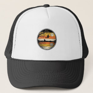 Vintage-Hexen-Sonnenuntergang-Halloween-Vektordesi Truckerkappe