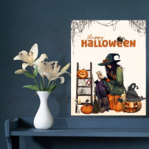 Vintage-Hexen-Tarot-Gruselpumpkin-Halloween