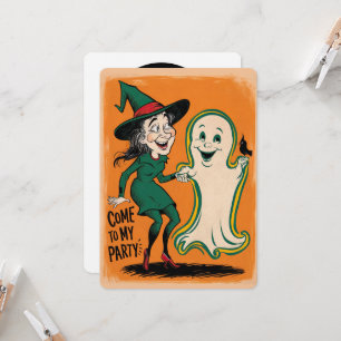 Vintage-Hexen-und-Geister-Halloween-Party Einladung