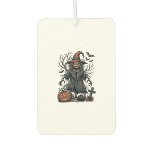 Vintage-Hexen-Vogelscheuche-Halloween-Kürbis-Shirt Autolufterfrischer