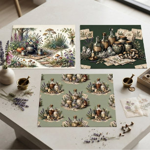 Vintage Hexenapotheke Kräutertrank Medizin Geschenkpapier Set