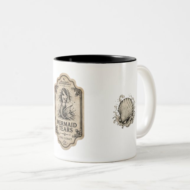 Vintage Hexenapotheke Potion-Etikett Kaffeetasse (VorderseiteRechts)