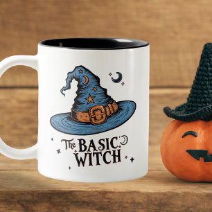 Vintage-Hexenhut-Halloween-Kaffeetasse Zweifarbige Tasse