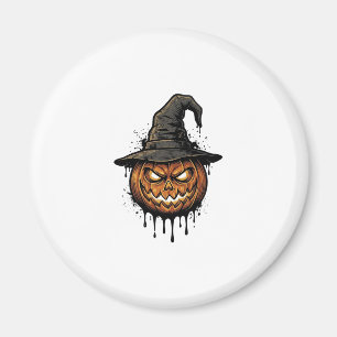 Vintage Hexenhut Kürbis Halloween Grafik_1 Magnet