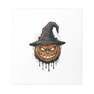 Vintage Hexenhut Kürbis Halloween Grafik_1 Notizblock