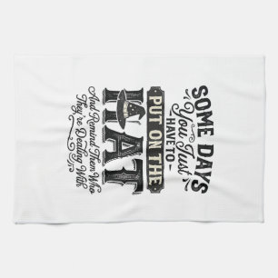 Vintage Hexenhut Lustige Halloween-Typografie-Desi Geschirrtuch