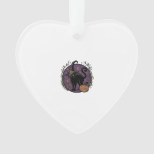 Vintage-Hexenkatze-Halloween-Vektor-Shirt-Design_1 Ornament