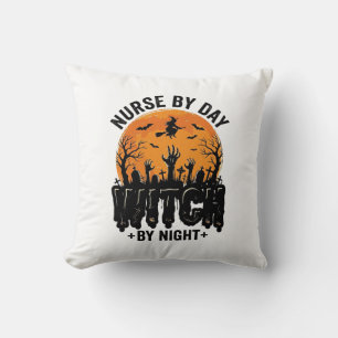 Vintage-Hexenkrankenschwester-Halloween-Design_1 Kissen