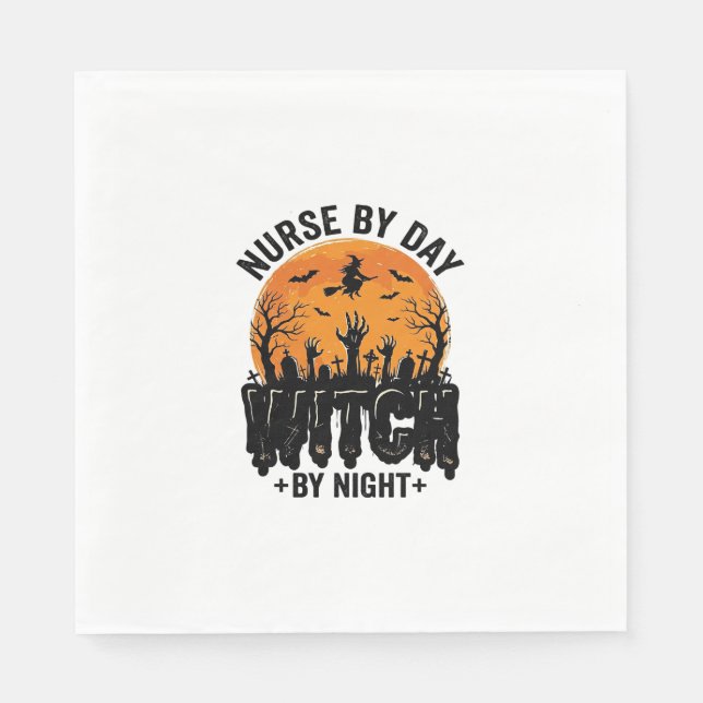 Vintage-Hexenkrankenschwester-Halloween-Design_1 Serviette (Vorderseite)