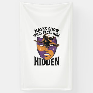 Vintage-Hexenmaske-Halloween-Gesichts-Illusionskun Banner