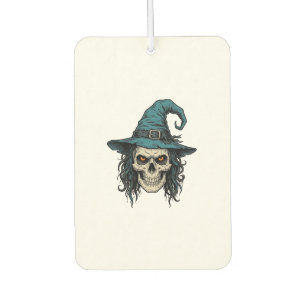 Vintage-Hexenschädel-Halloween-Vektor-Shirt-Design Autolufterfrischer