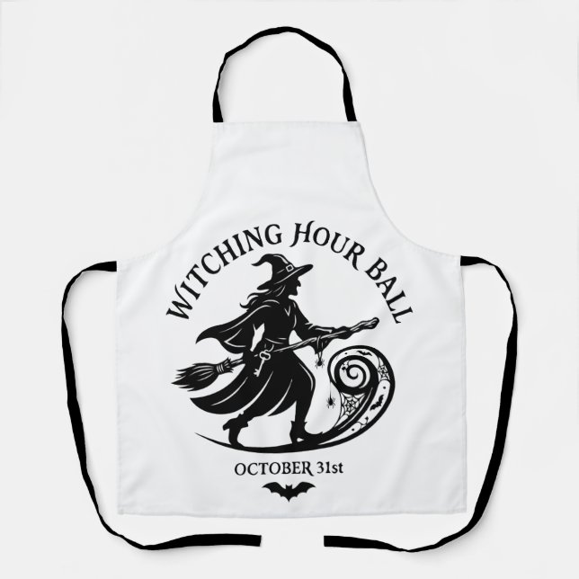 Vintage Hexenstunde Ball Halloween Schürze (Vorderseite)