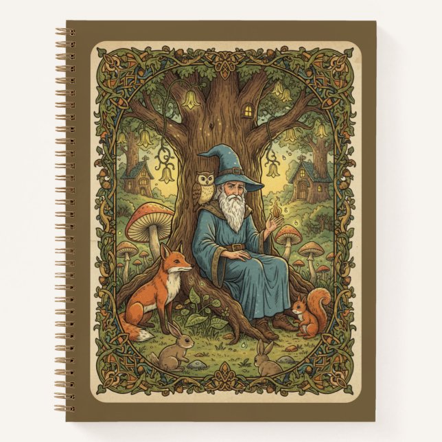Vintage Hexenwald & Enchanted Forest Tiere  Notizbuch (Vorderseite)