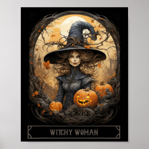 Vintage Hexerei Wicca Gothic Hexen Halloween Poster