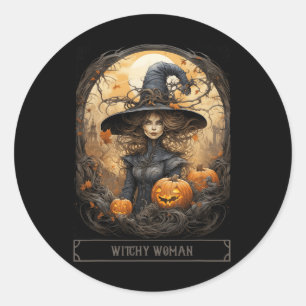Vintage Hexerei Wicca Gothic Hexen Halloween Runder Aufkleber