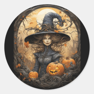 Vintage Hexerei Wicca Gothic Hexen Halloween Runder Aufkleber