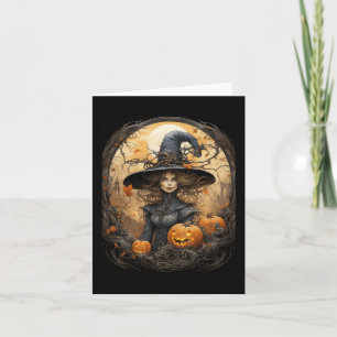 Vintage Hexerei Wiccan Gothic Hexeny Halloween Karte