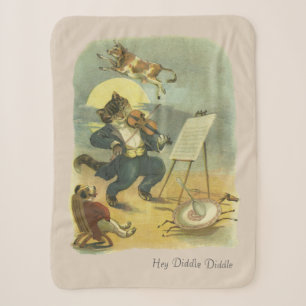 Vintage Hey Diddle Diddle Kinderreim restauriert Sherpadecke