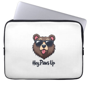 Vintage Hey Paws Up Bär mit Sonnenbrille Lustiger  Laptopschutzhülle