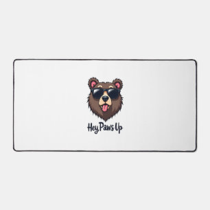 Vintage Hey Paws Up Bär mit Sonnenbrille Lustiger  Schreibtischunterlage