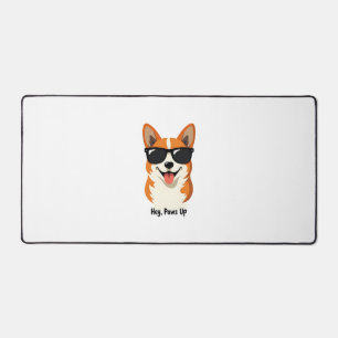 Vintage Hey, Paws Up Corgi mit Sonnenbrille Süßer  Schreibtischunterlage