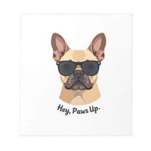Vintage Hey, Paws Up Französische Bulldogge Sonnen Notizblock