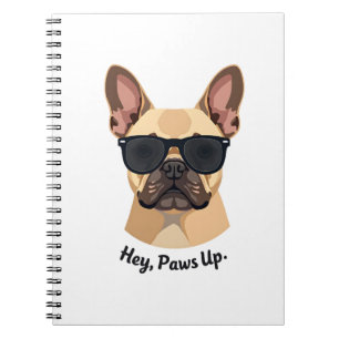 Vintage Hey, Paws Up Französische Bulldogge Sonnen Notizblock