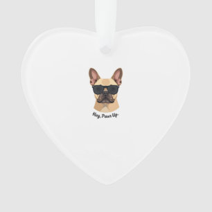 Vintage Hey, Paws Up Französische Bulldogge Sonnen Ornament