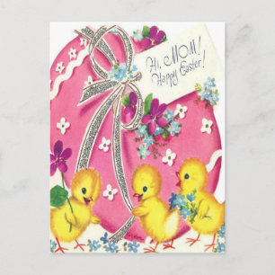 Vintage Hi Mama Frohe Ostern Postkarte