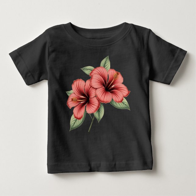 Vintage hibiscus baby t-shirt (Vorderseite)