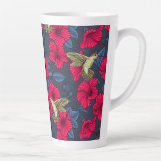 Vintage Hibiskus Botanik und Kolibri Milchtasse