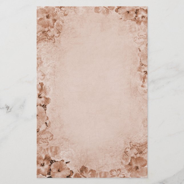 Vintage Hibiskus Briefpapier (Vorderseite)