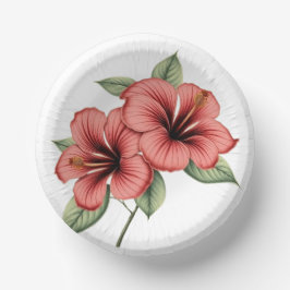 Vintage Hibiskus Pappteller
