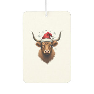 Vintage Highland Cow Weihnachtsdesign mit Santa H Autolufterfrischer