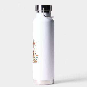 Vintage Highland-Kuh liest Bücher Floral Süße Büch Trinkflasche