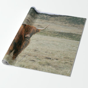 VINTAGE HIGHLAND-RIND-FOTO GESCHENKPAPIER