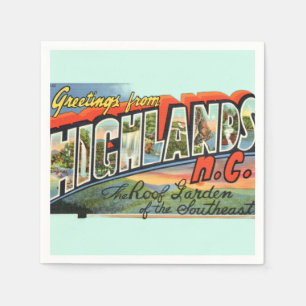 Vintage Highlands NC Postkarten-Cocktailservietten Serviette