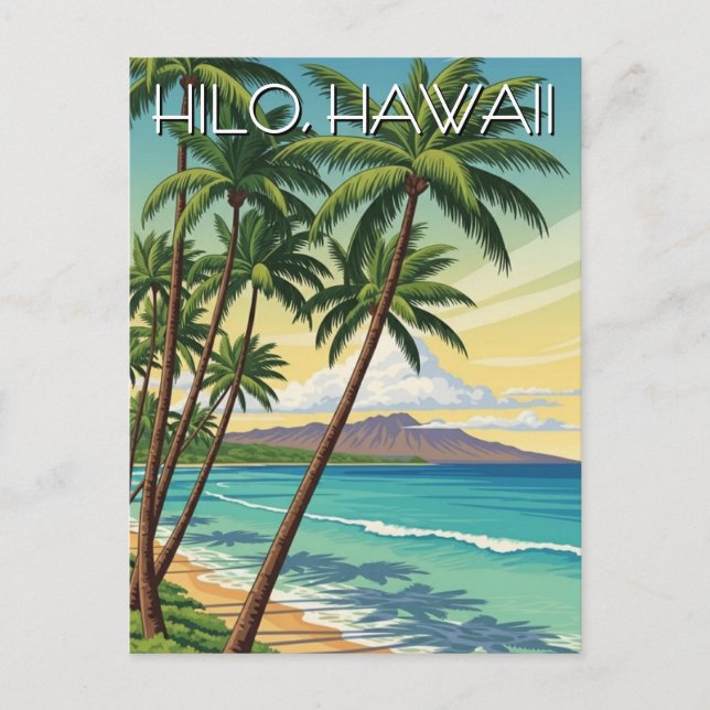 Vintage Hilo Hawaii Travel Postkarte (Vorderseite)