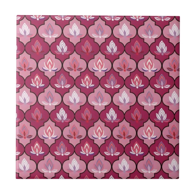 Vintage Himbeerfliesen Fliese (Vorderseite)