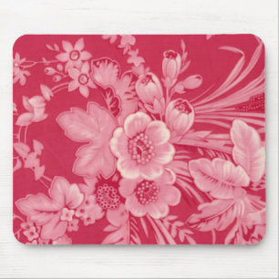 Vintage Himbeerrotes Blumen Mousepad