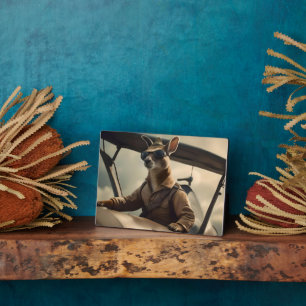 "Vintage Himmel: Kangaroo-Pilot im alten Flugzeug Fotoplatte