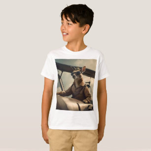 "Vintage Himmel: Kangaroo-Pilot im alten Flugzeug T-Shirt