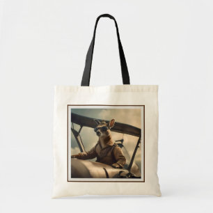 "Vintage Himmel: Kangaroo-Pilot im alten Flugzeug Tragetasche