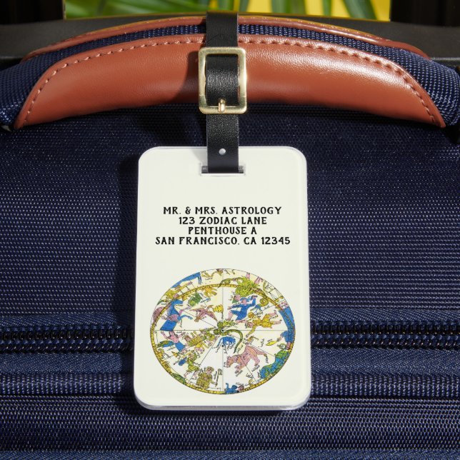 Vintage Himmelfahrt, arabischer Raum, Sternbilder Gepäckanhänger (Vorderseite Insitu 2)