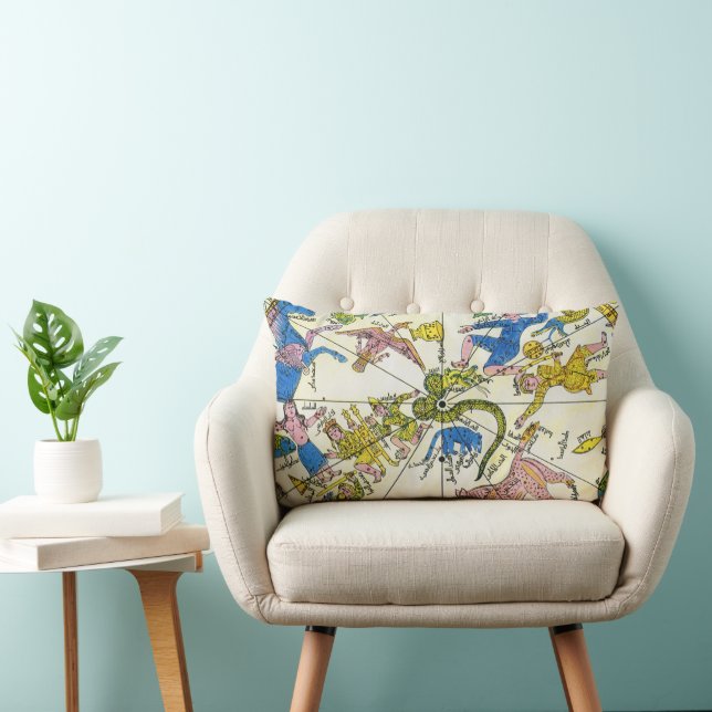 Vintage Himmelfahrt, arabischer Raum, Sternbilder Lendenkissen (Stuhl )