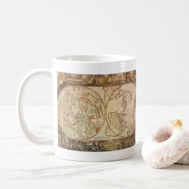 Vintage Himmelfahrtskarte von Joseph Moxon Kaffeetasse (Mit Donut)