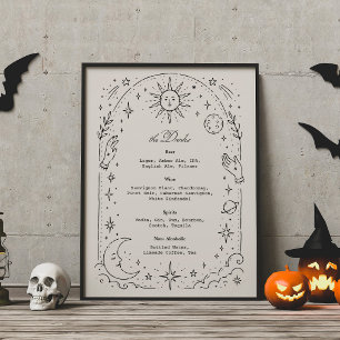 Vintage Himmelhochzeit, Goth-Hochzeit Getränkekart Poster